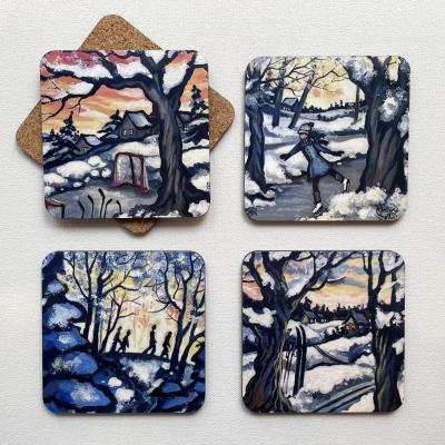 Set of 4 coasters - Winter collection