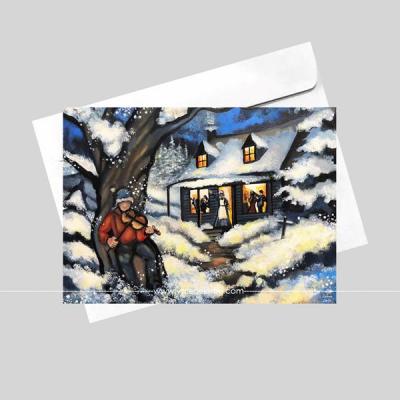 Greeting card, « Dans nos vieilles maisons » 5 x 7 in